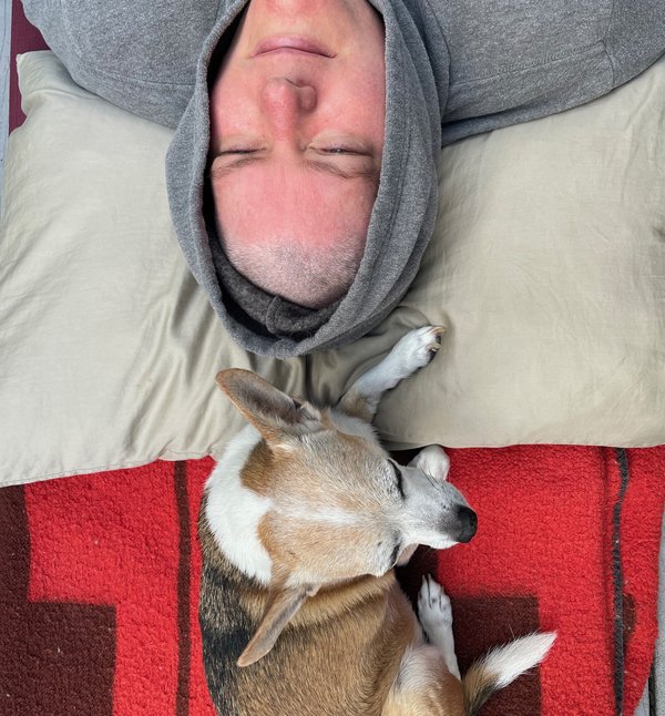 A.C. Moran and her dog Bubbles